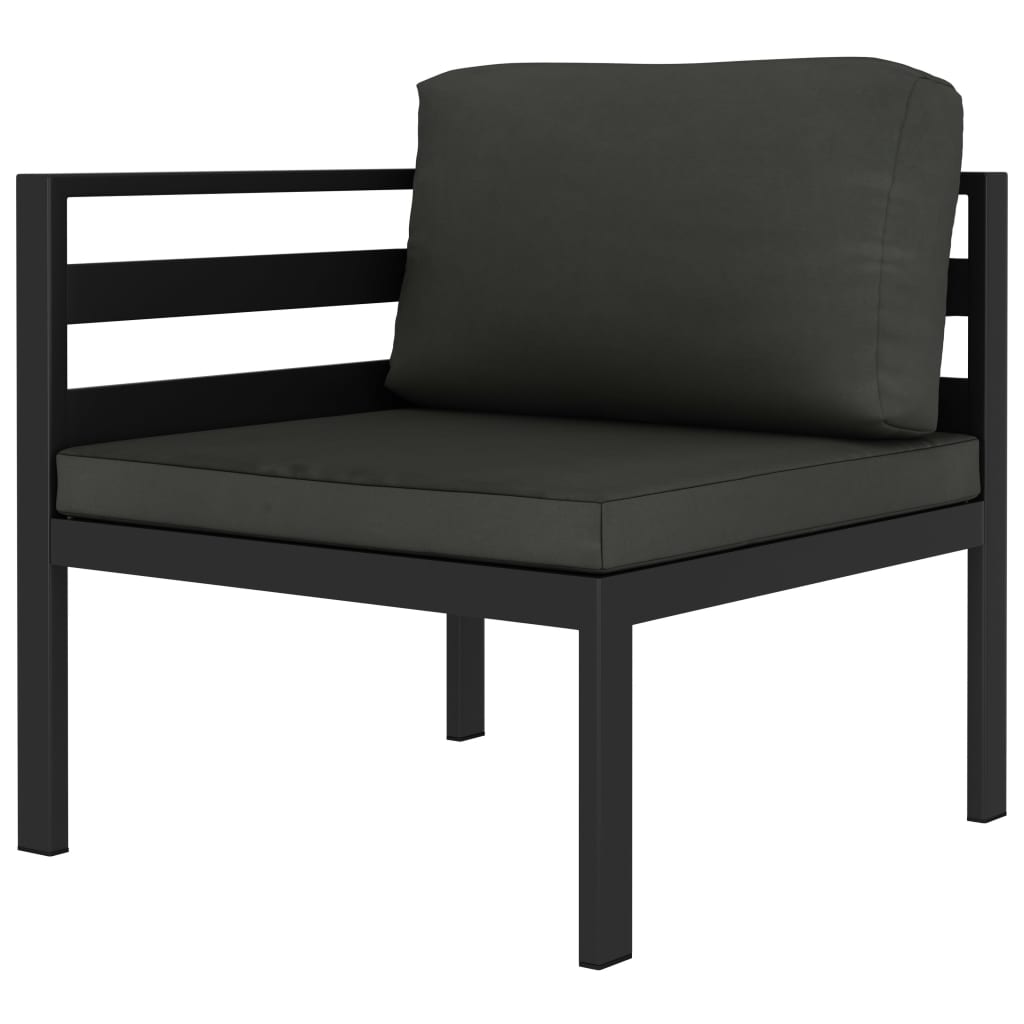 9-delige Loungeset met kussens aluminium antracietkleurig – afbeelding 3