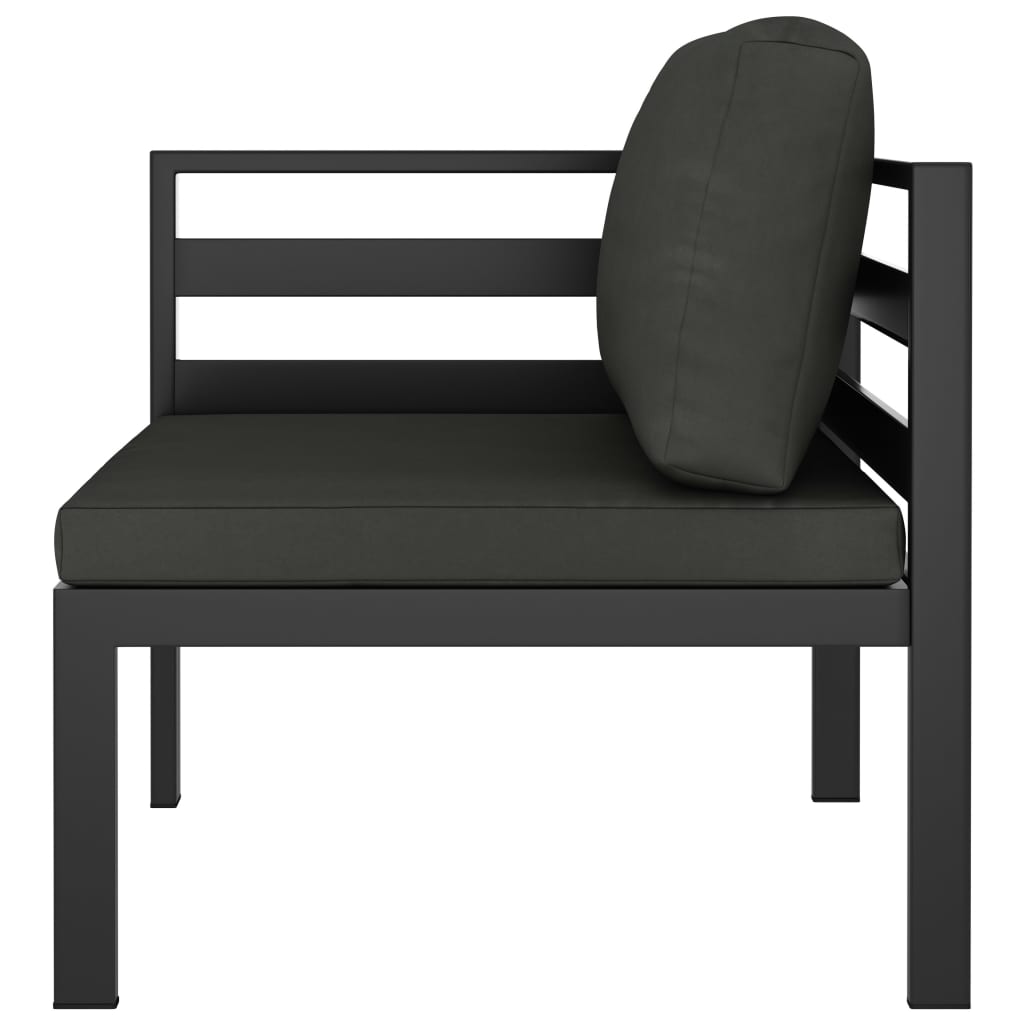 9-delige Loungeset met kussens aluminium antracietkleurig – afbeelding 4