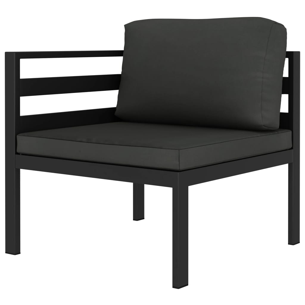 8-delige Loungeset met kussens aluminium antracietkleurig – afbeelding 3