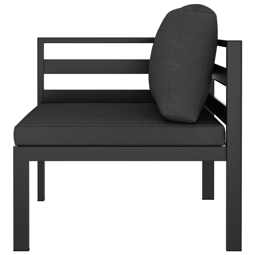 5-delige Loungeset met kussens aluminium antracietkleurig – afbeelding 4