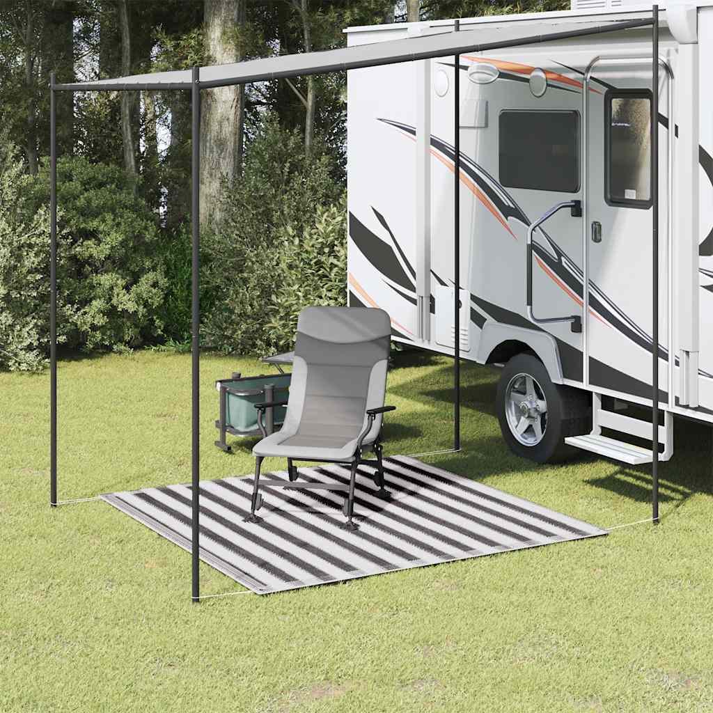 Tenttapijt 200x200 cm antracietkleurig en wit