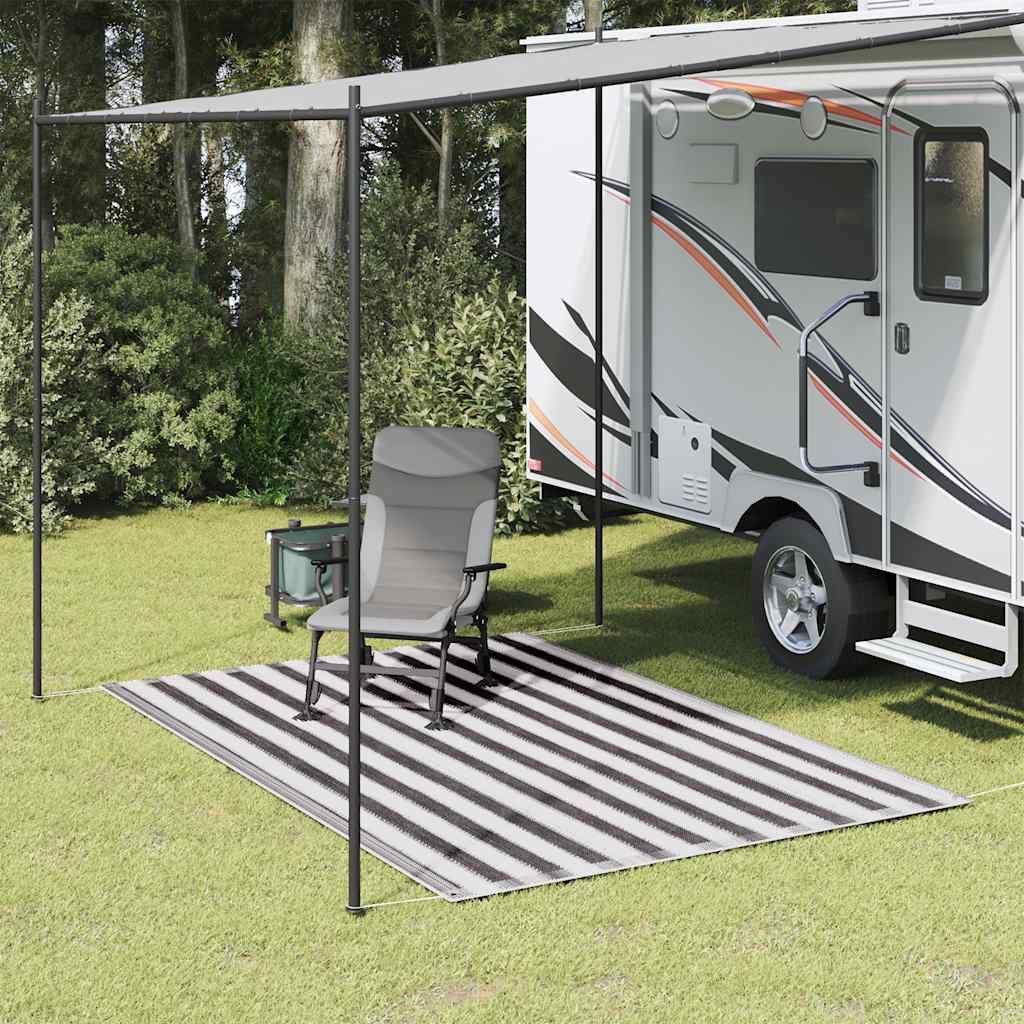 Tenttapijt 250x200 cm antracietkleurig en wit