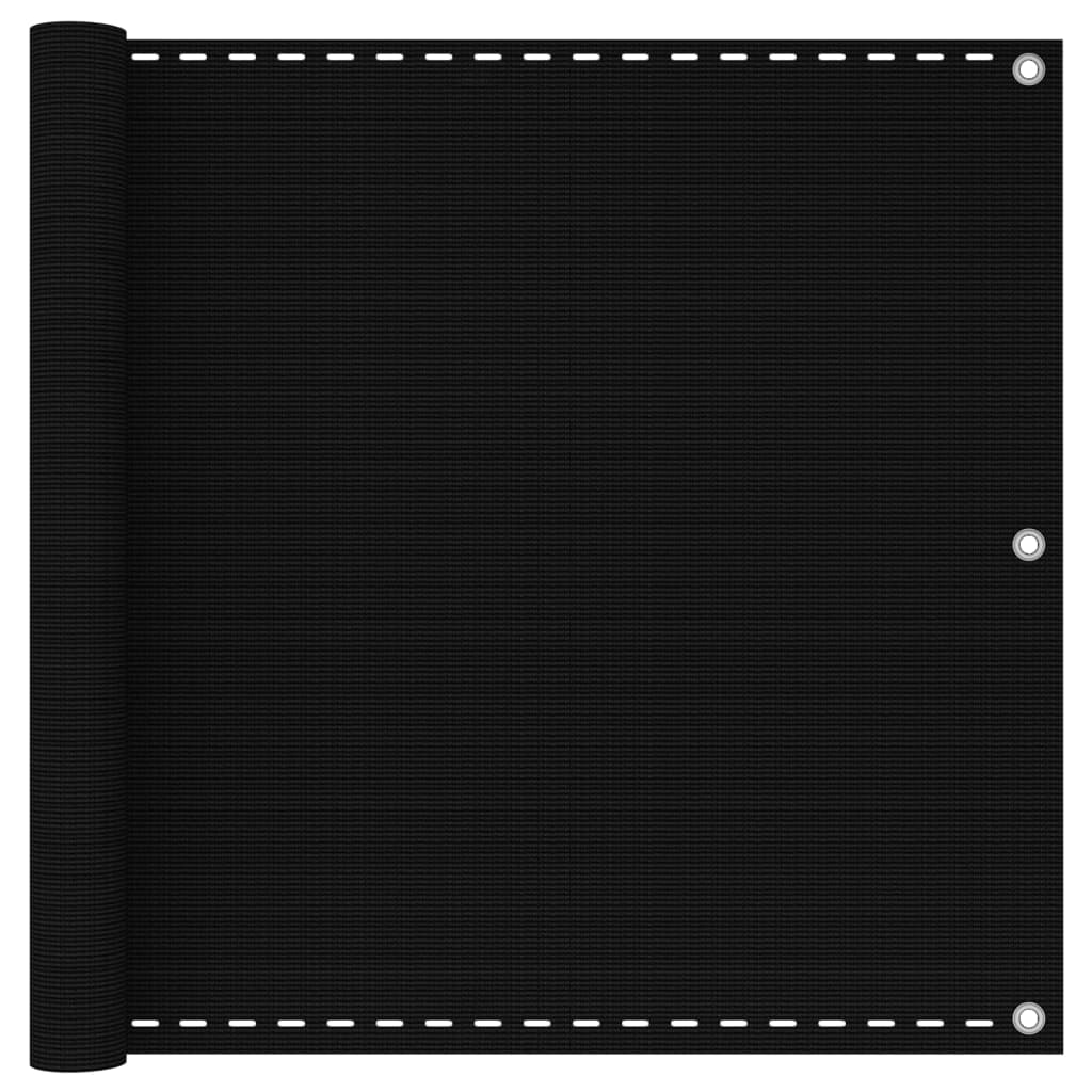 Balkonscherm 90x600 cm HDPE zwart