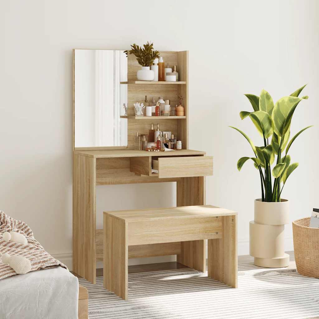 Kaptafelset 74,5x40x141 cm sonoma eikenkleurig – afbeelding 1