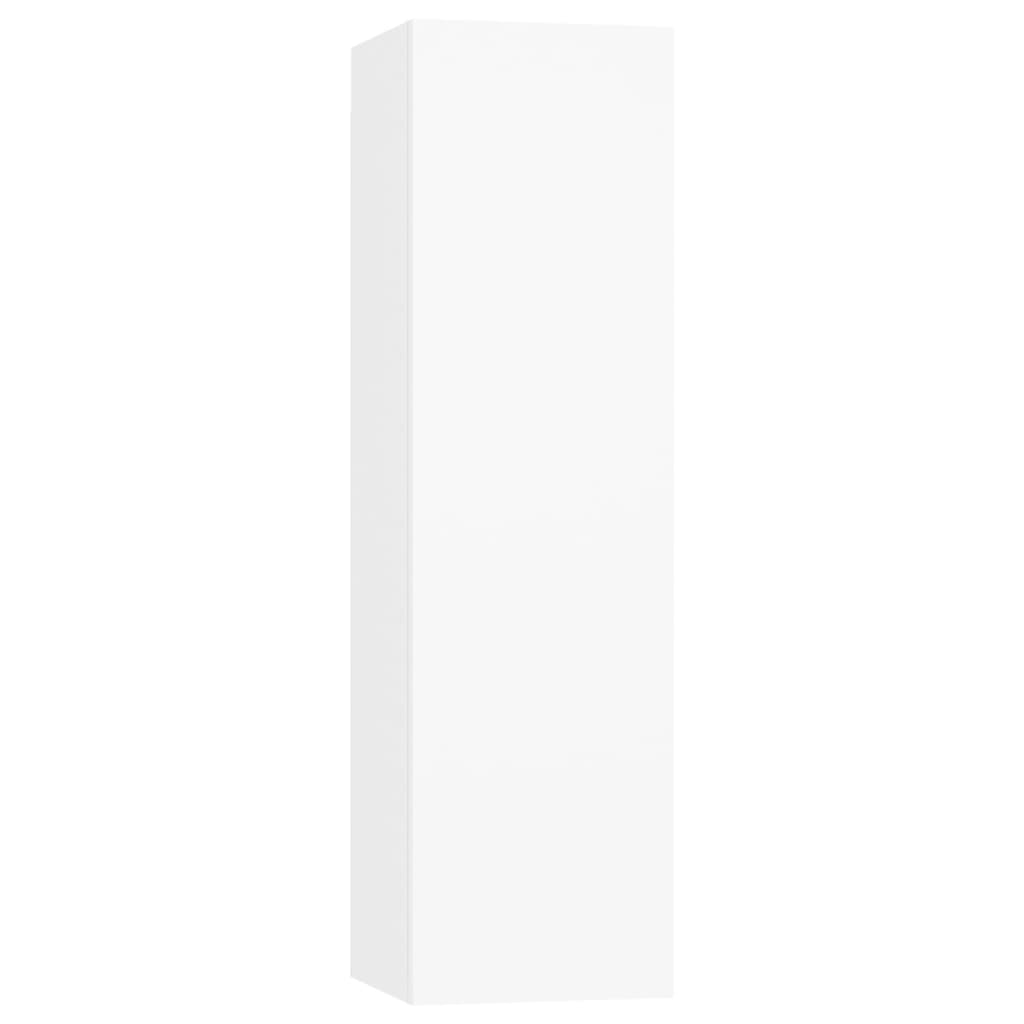 4-delige Tv-meubelset bewerkt hout wit – afbeelding 9