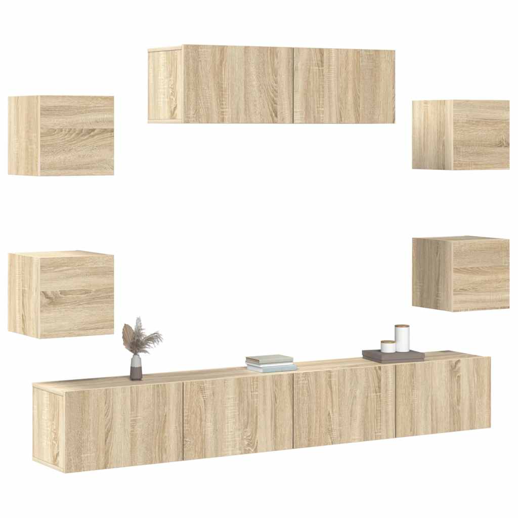 7-delige Tv-meubelset bewerkt hout sonoma eikenkleurig – afbeelding 7