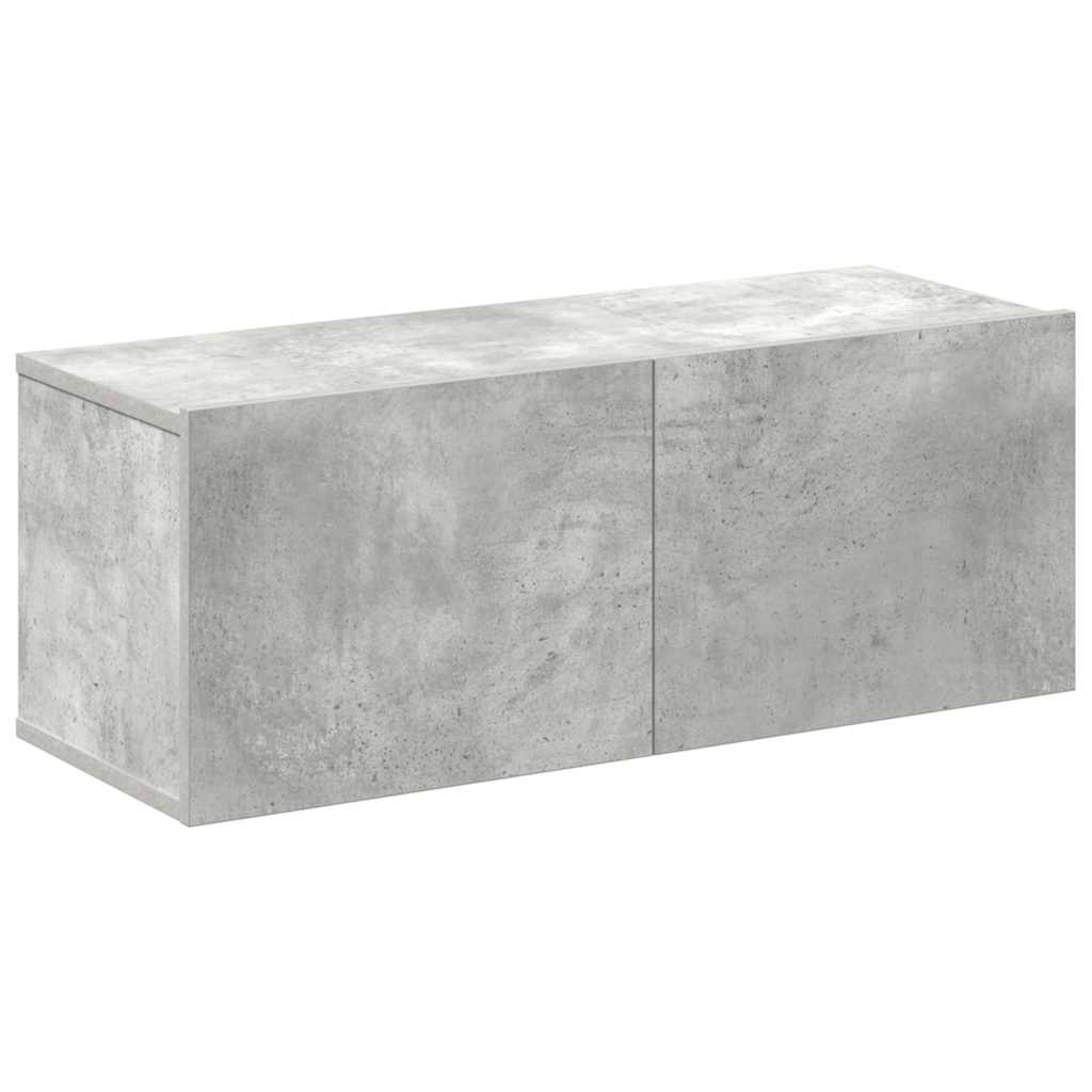 4-delige Tv-meubelset bewerkt hout betongrijs – afbeelding 6