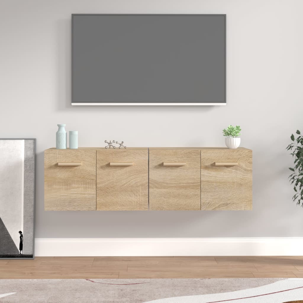 Wandkasten 2 st 60x36,5x35 cm bewerkt hout sonoma eikenkleurig