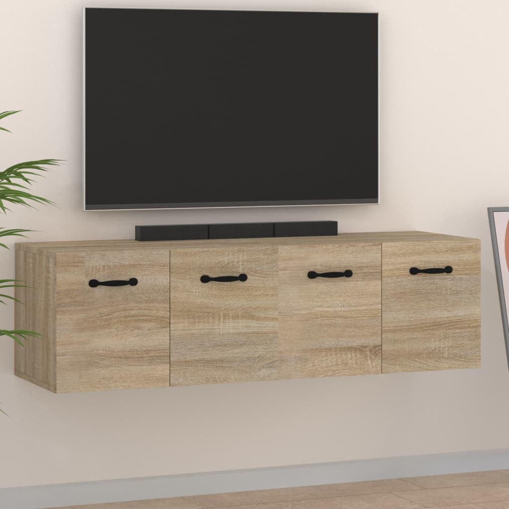 Wandkasten 2 st 80x35x36,5 cm bewerkt hout sonoma eikenkleurig