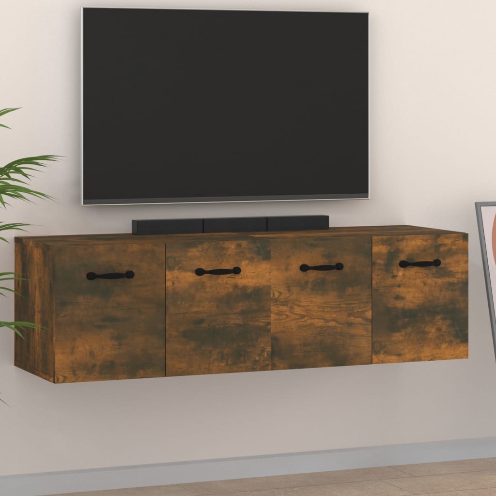 Wandkasten 2 st 80x35x36,5 cm bewerkt hout gerookt eikenkleur