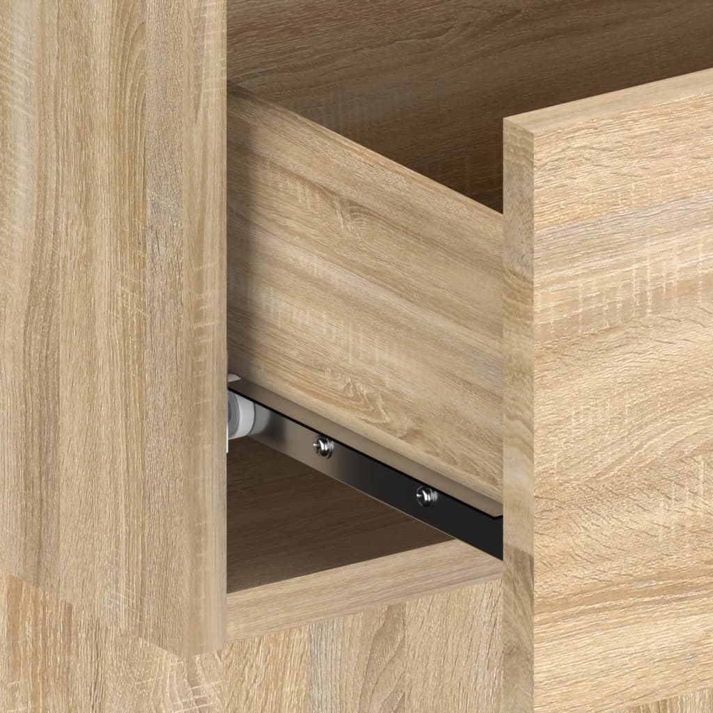 Hoofdbord met kastjes bewerkt hout sonoma eikenkleurig – afbeelding 6