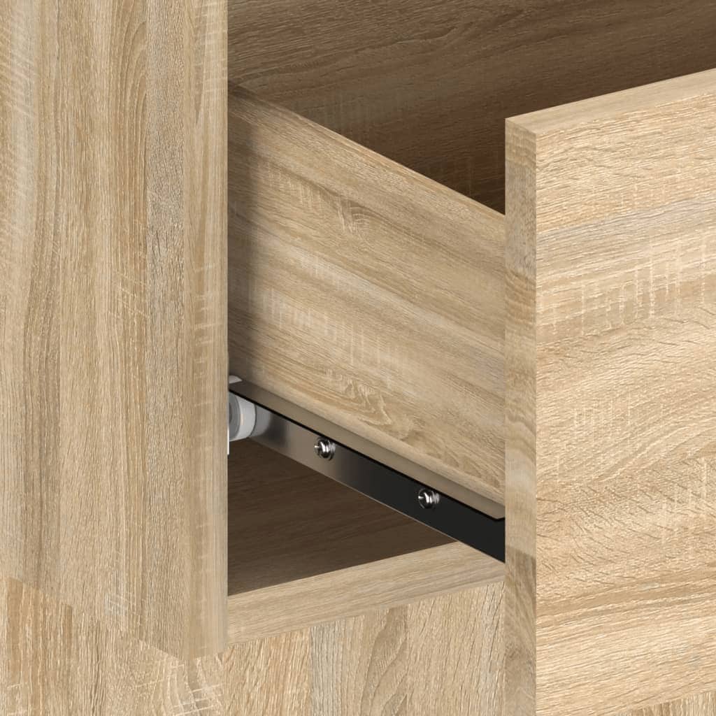 Hoofdbord met kastjes bewerkt hout sonoma eikenkleurig – afbeelding 6