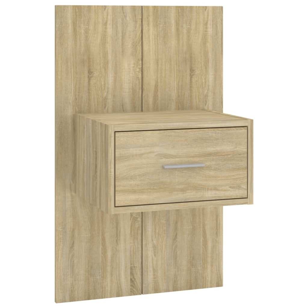 Hoofdbord met kastjes bewerkt hout sonoma eikenkleurig – afbeelding 4