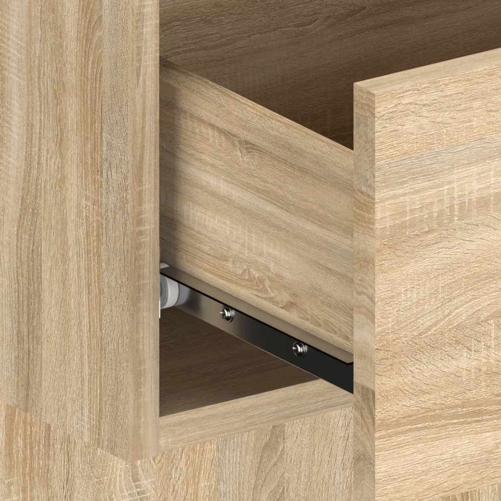 Hoofdbord met kastjes bewerkt hout sonoma eikenkleurig – afbeelding 6