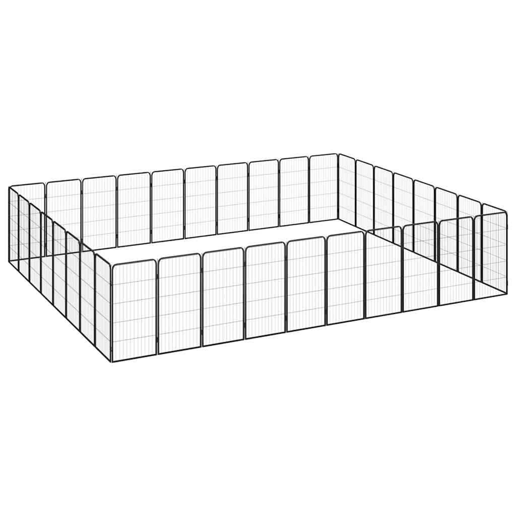 Hondenkennel 36 panelen 50 x 100 cm gepoedercoat staal zwart