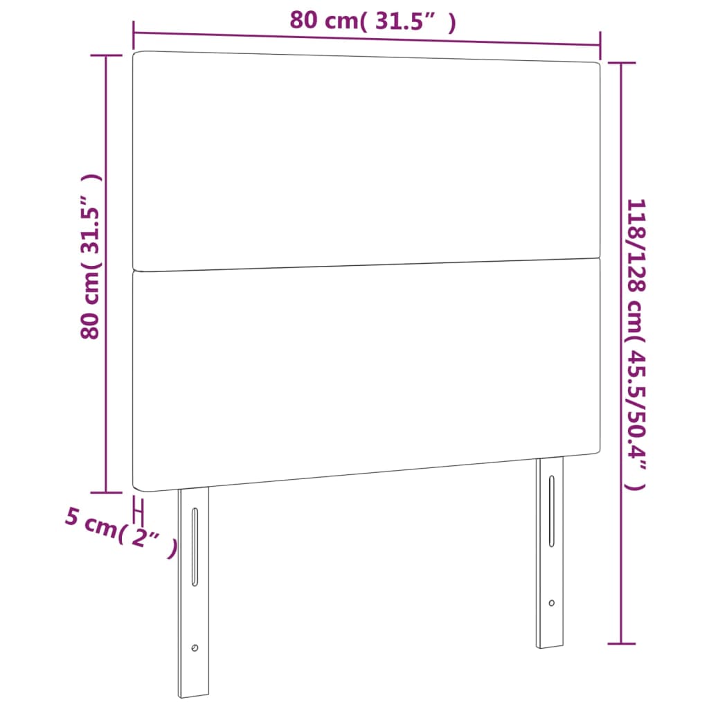 Hoofdbord crème 80x5x118/128 cm kunstleer – afbeelding 8