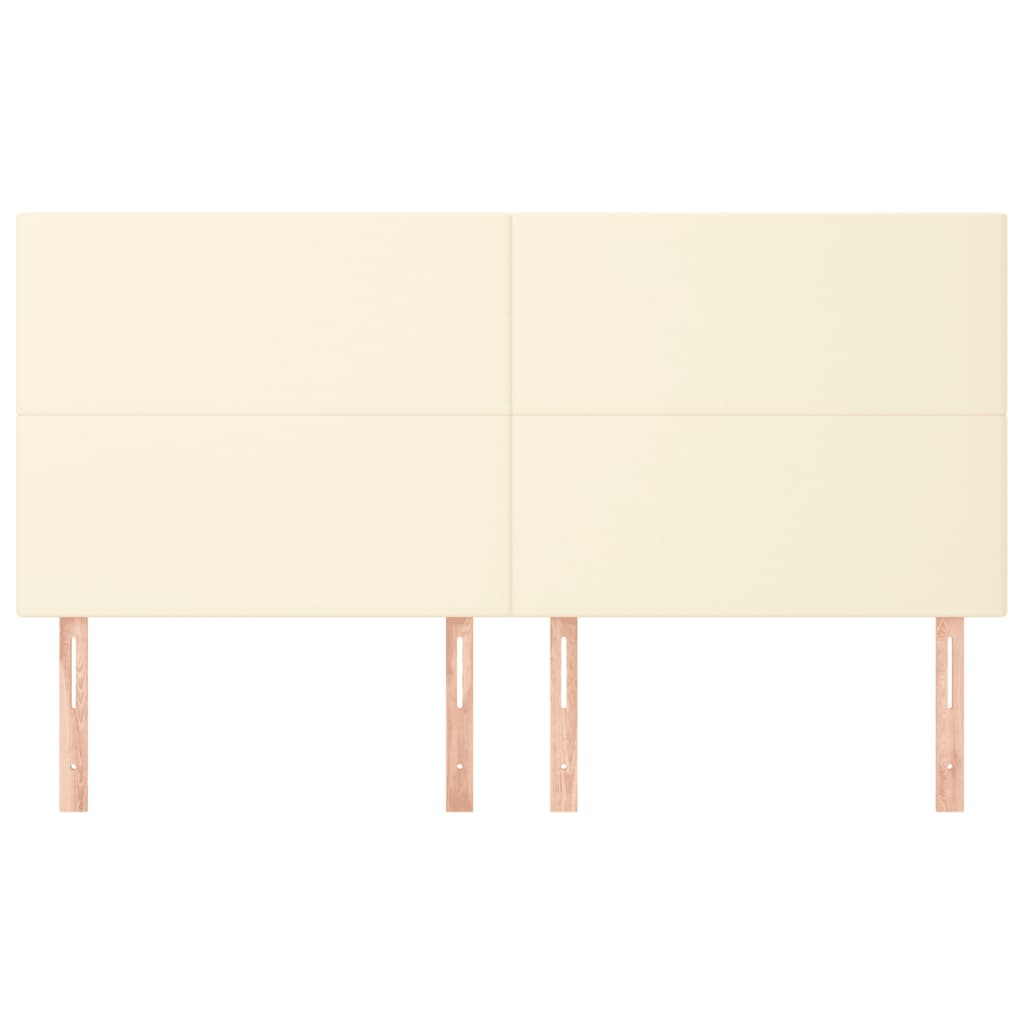 Hoofdbord crème 160x5x118/128 cm kunstleer – afbeelding 3