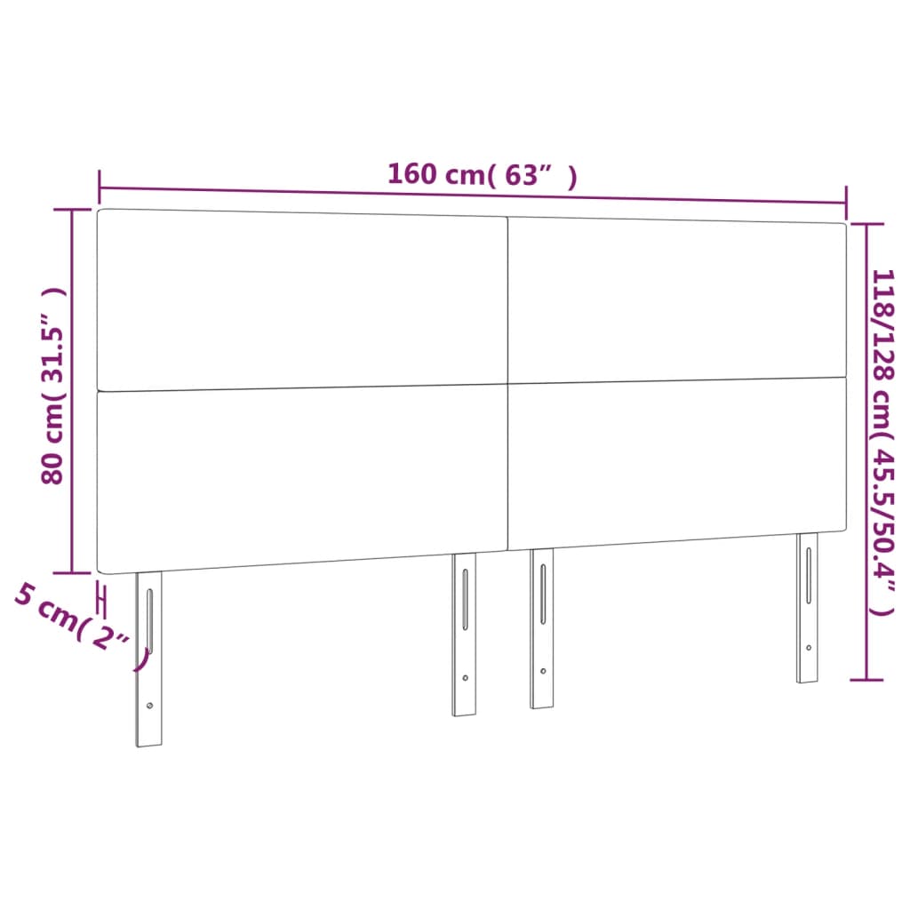 Hoofdbord crème 160x5x118/128 cm kunstleer – afbeelding 8