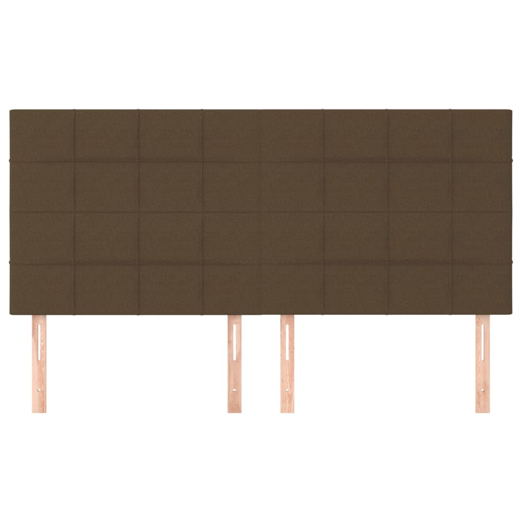 Hoofdbord donkerbruin 180x5x118/128 cm stof – afbeelding 3