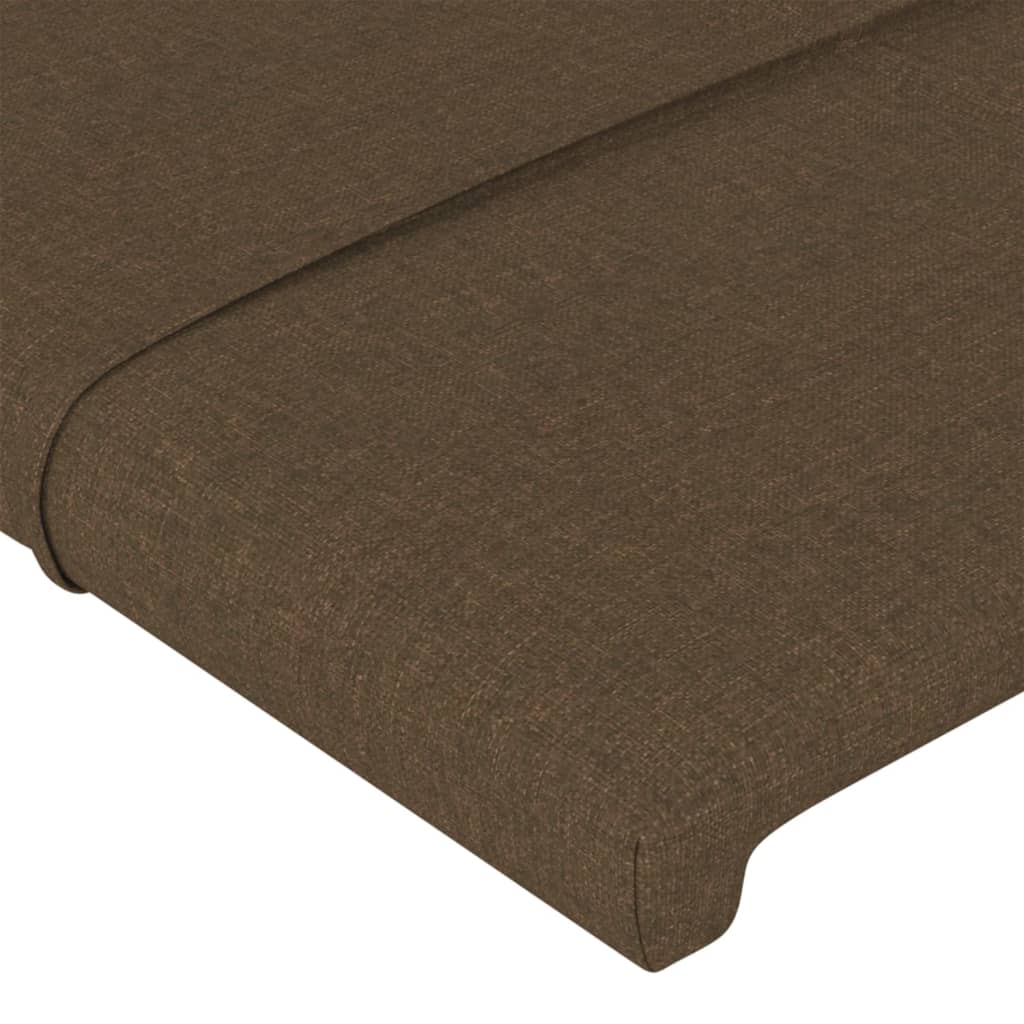 Hoofdbord donkerbruin 180x5x118/128 cm stof – afbeelding 4