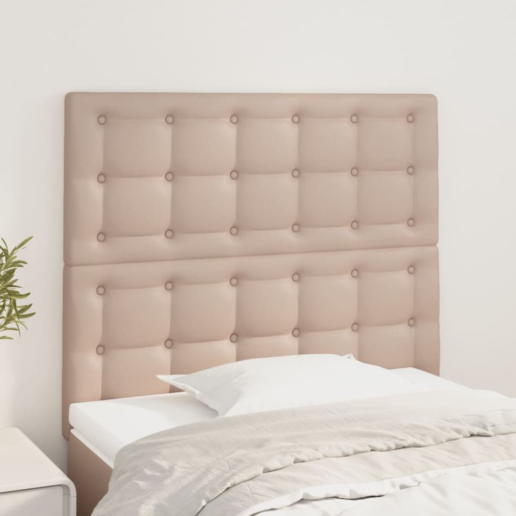 Hoofdbord cappuccino 80x5x118/128 cm Kunstleer – afbeelding 1