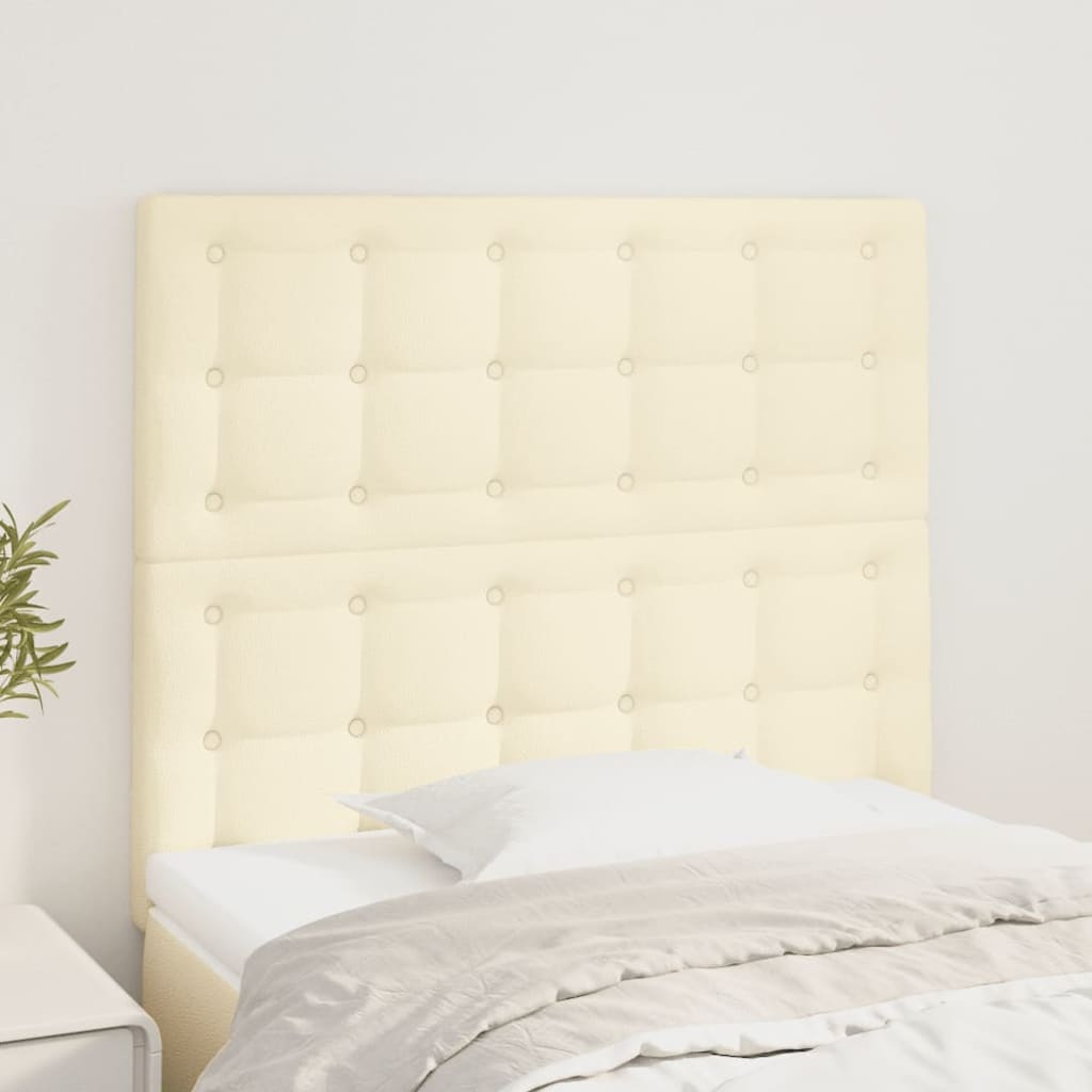 Hoofdbord crème 90x5x118/128 cm kunstleer – afbeelding 1