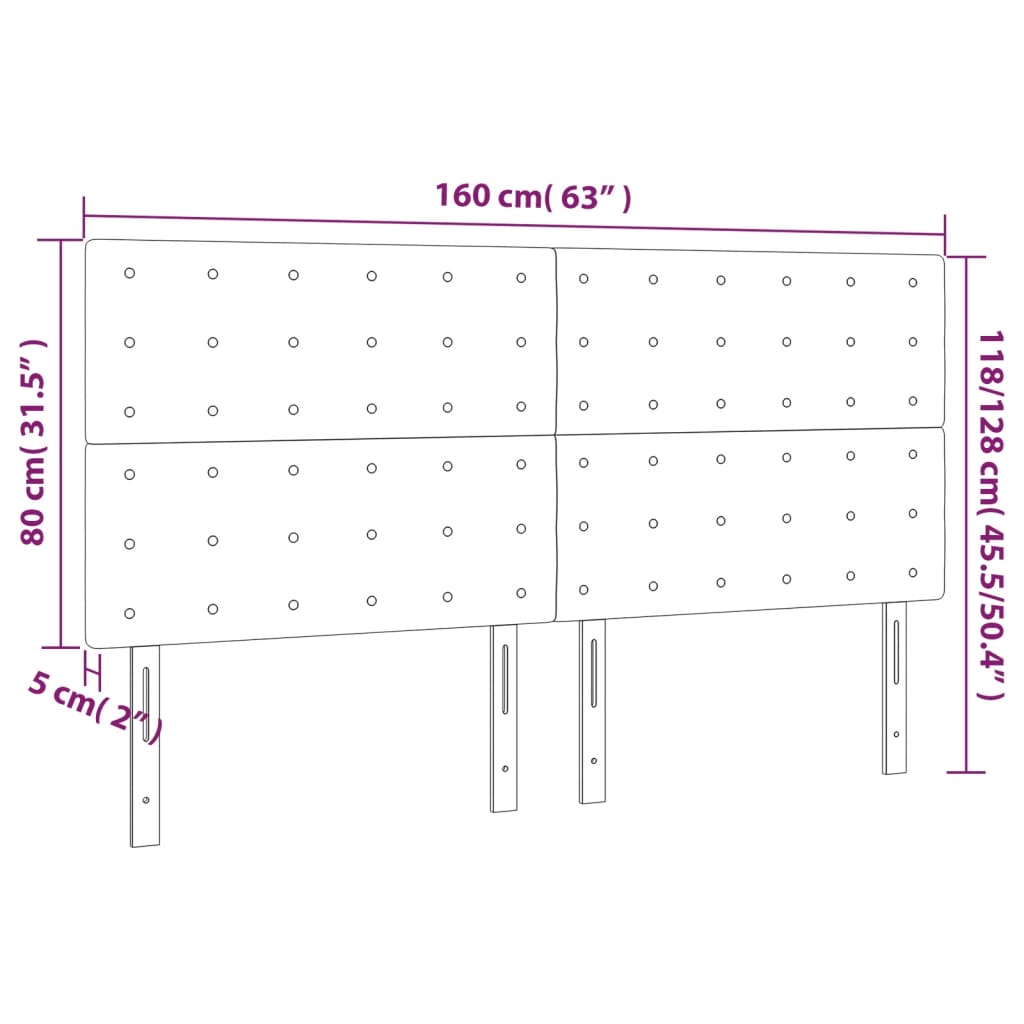 Hoofdbord cappuccino 160x5x118/128 cm Kunstleer – afbeelding 8