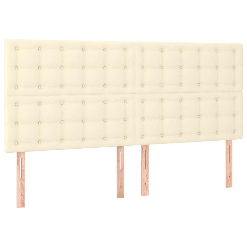 Hoofdbord crème 180x5x118/128 cm kunstleer – afbeelding 2