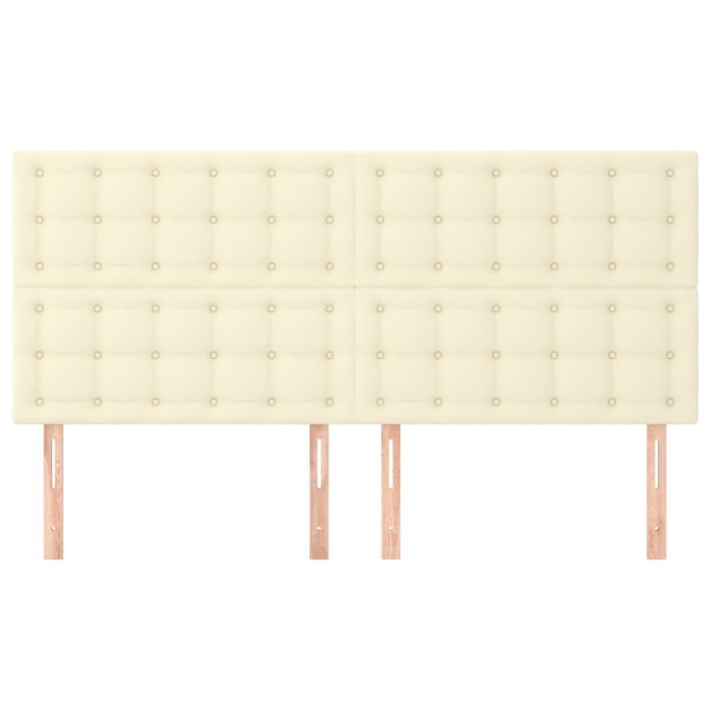 Hoofdbord crème 180x5x118/128 cm kunstleer – afbeelding 3