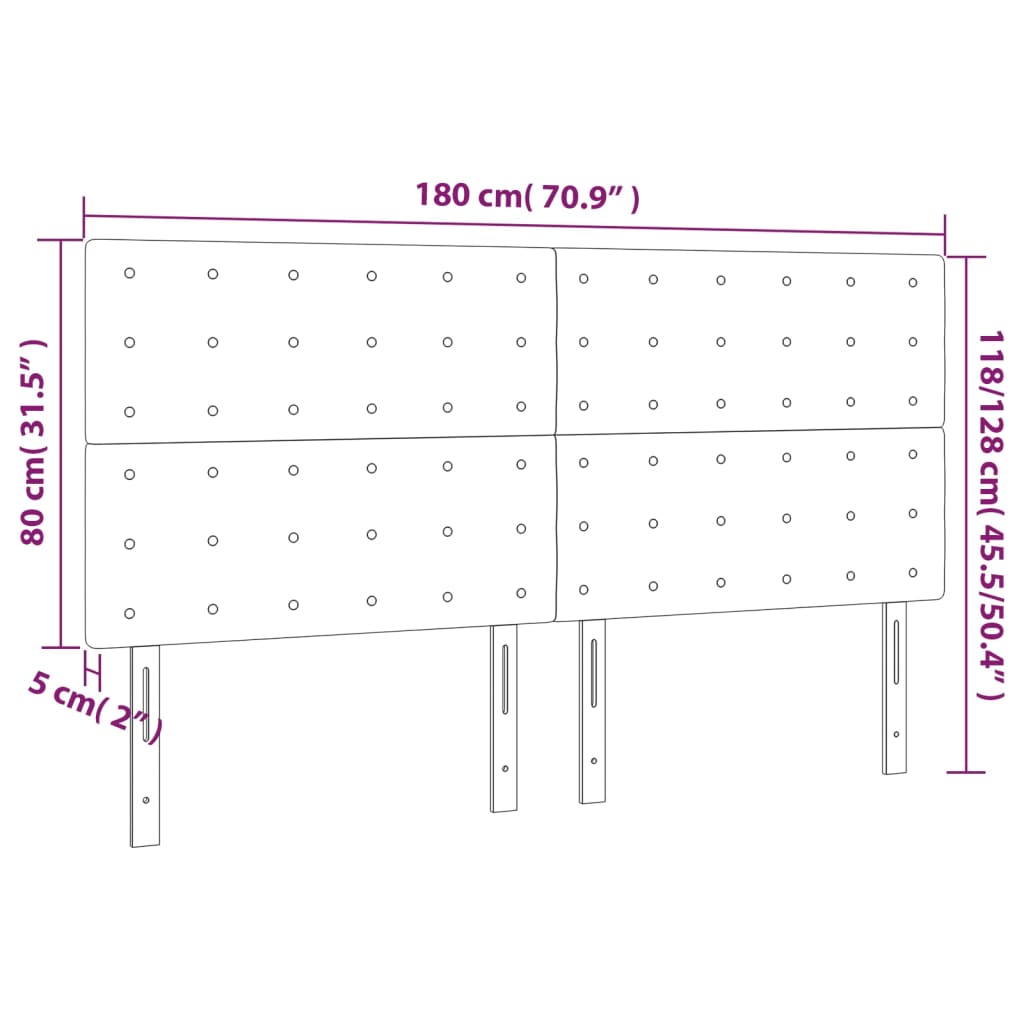 Hoofdbord cappuccino 180x5x118/128 cm Kunstleer – afbeelding 8