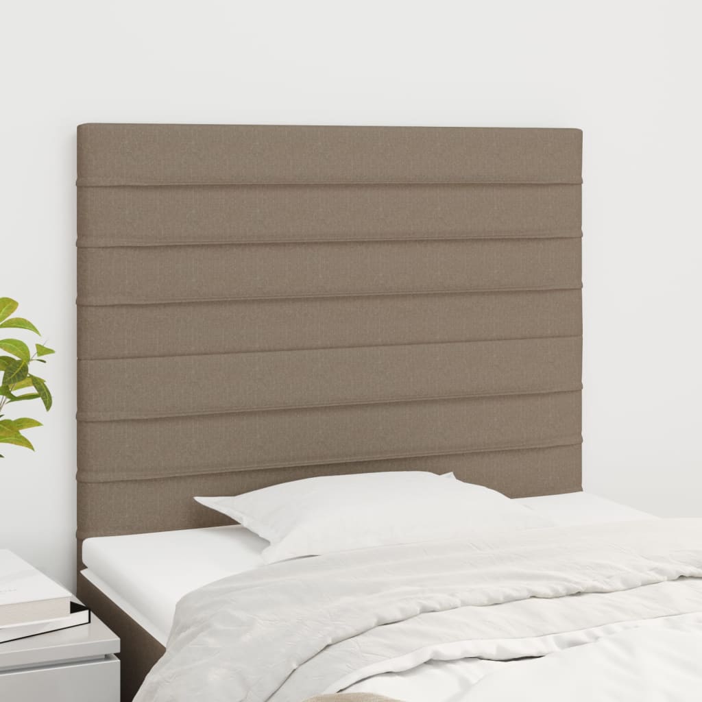 Hoofdbord taupe 100x5x118/128 cm Stof – afbeelding 1