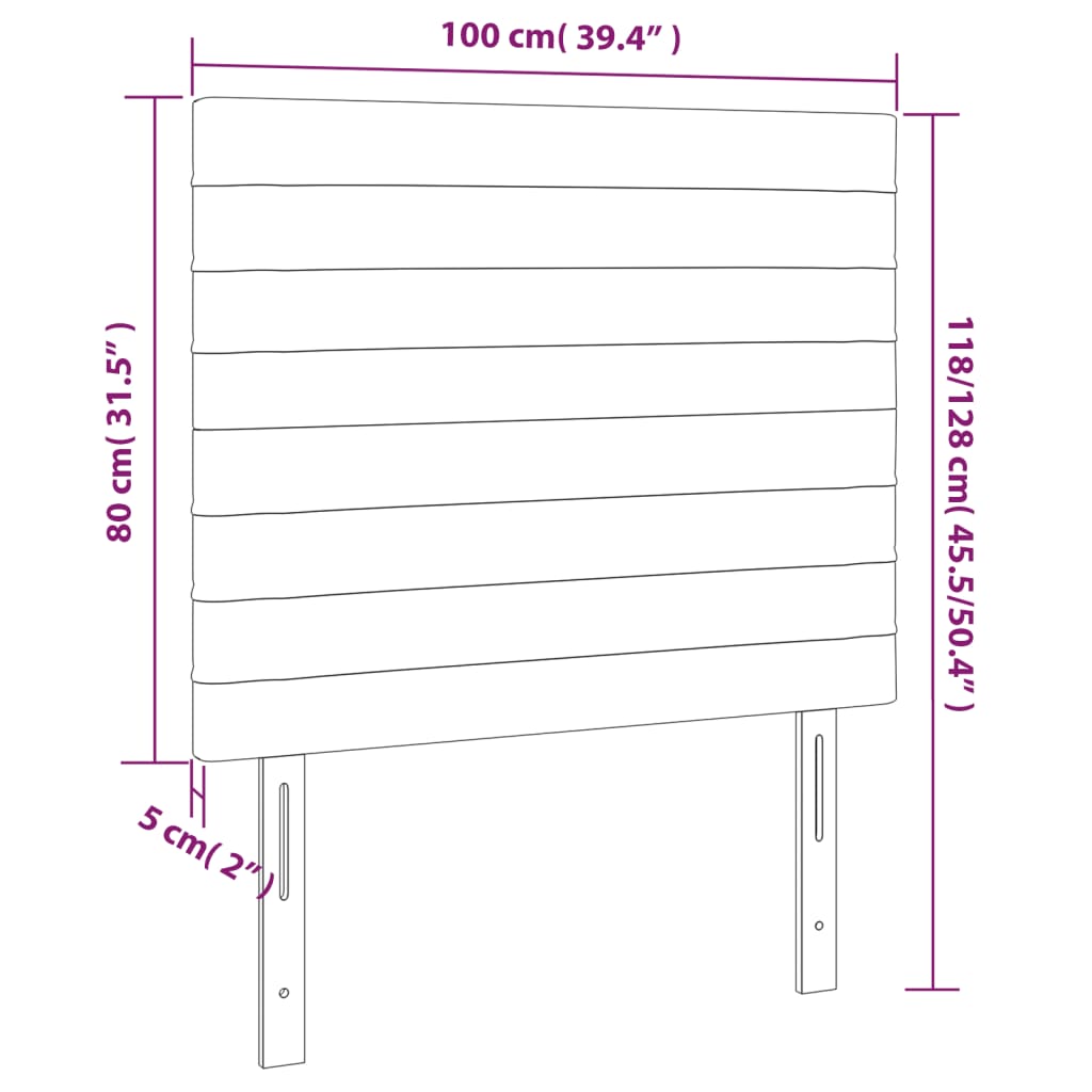 Hoofdbord taupe 100x5x118/128 cm Stof – afbeelding 8