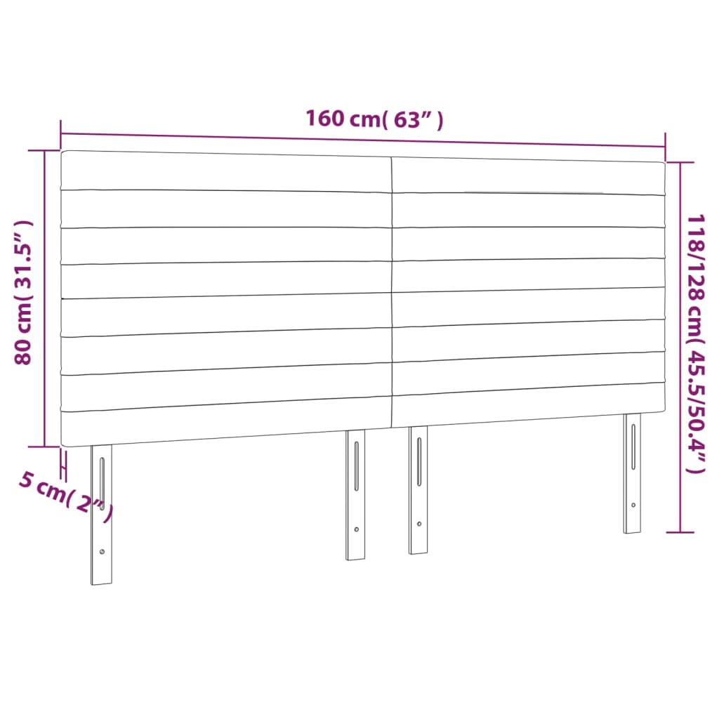 Hoofdbord blauw 160x5x118/128 cm stof – afbeelding 8