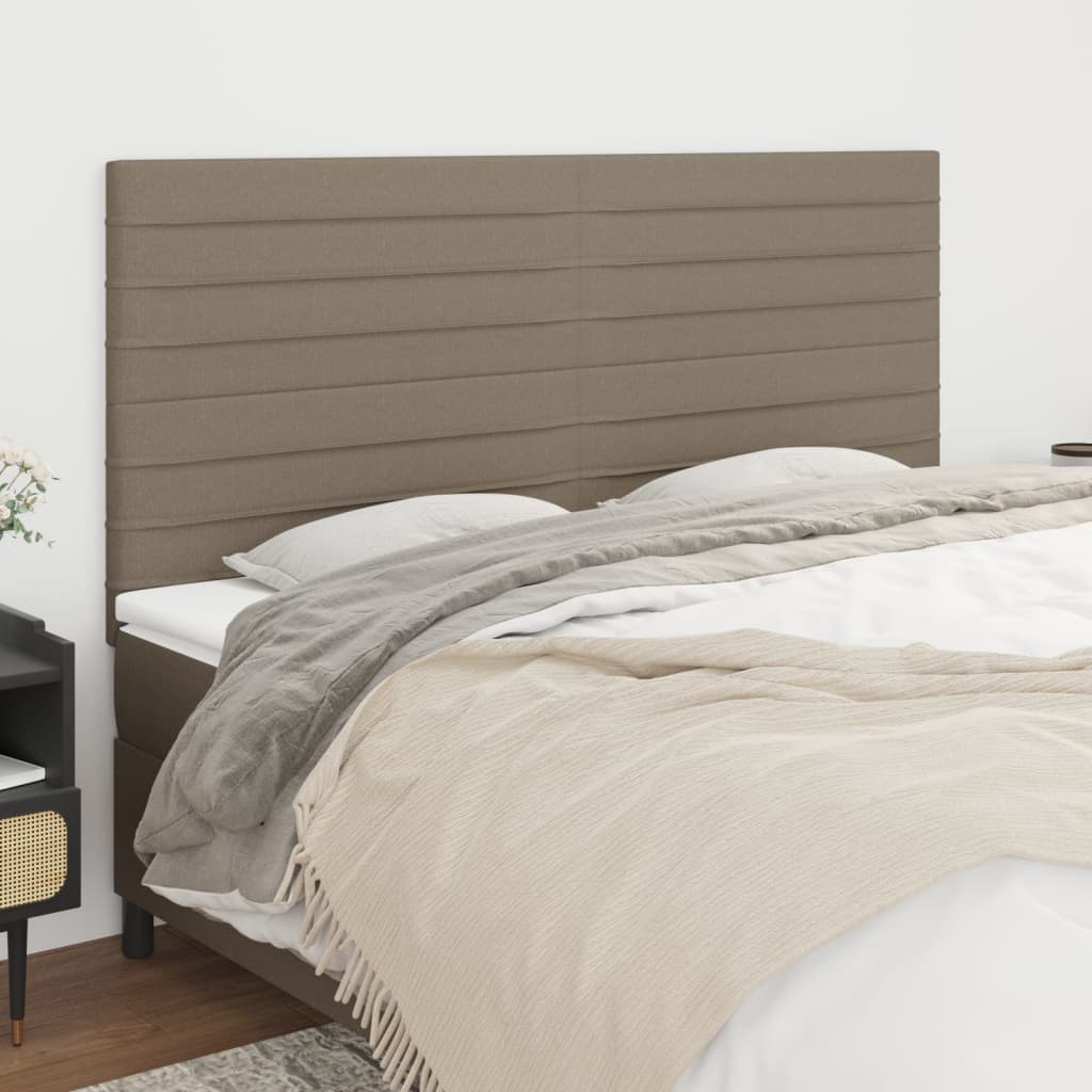 Hoofdbord taupe 200x5x118/128 cm Stof – afbeelding 1