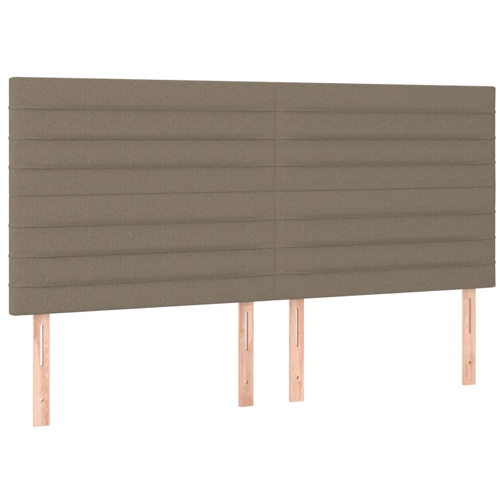 Hoofdbord taupe 200x5x118/128 cm Stof – afbeelding 2