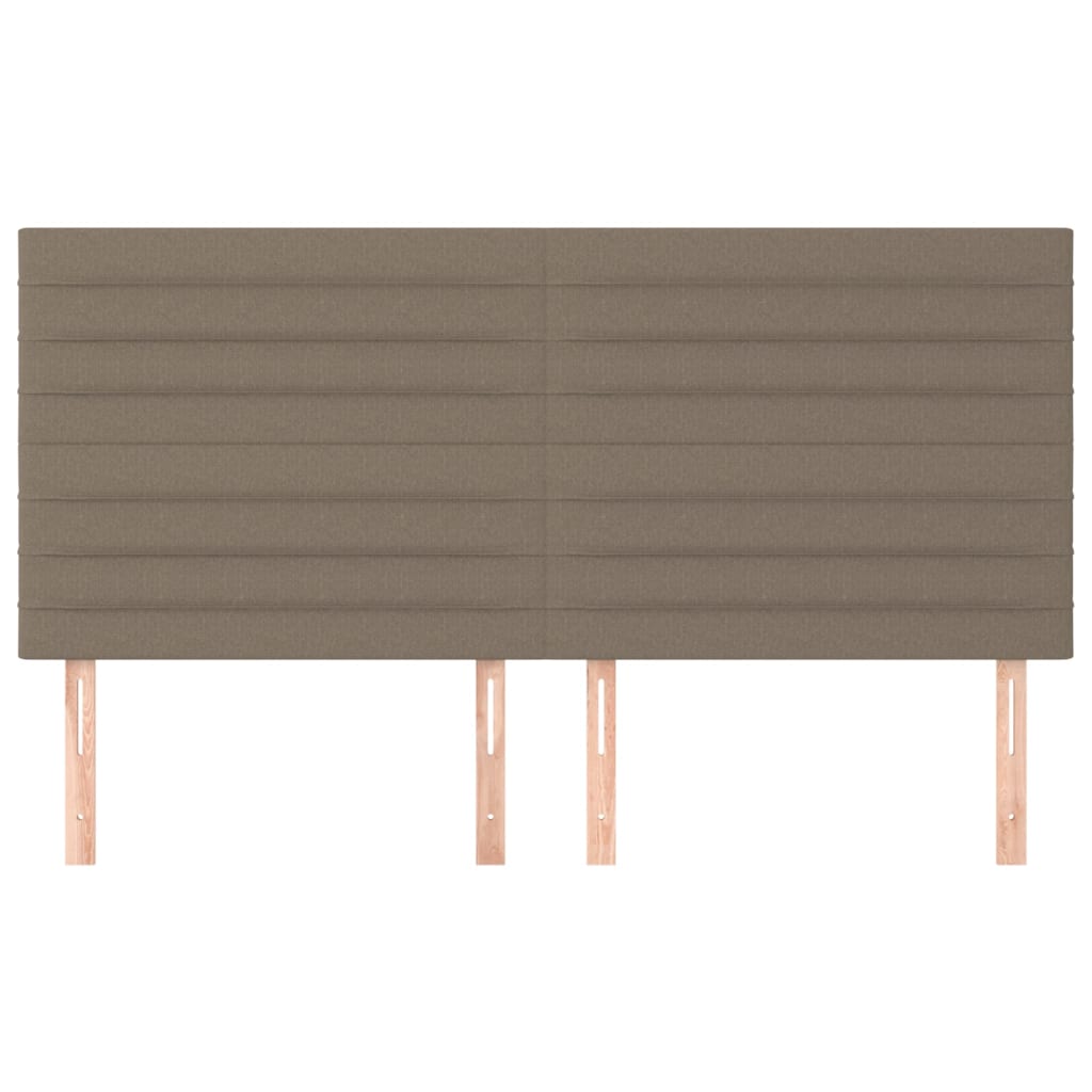 Hoofdbord taupe 200x5x118/128 cm Stof – afbeelding 3