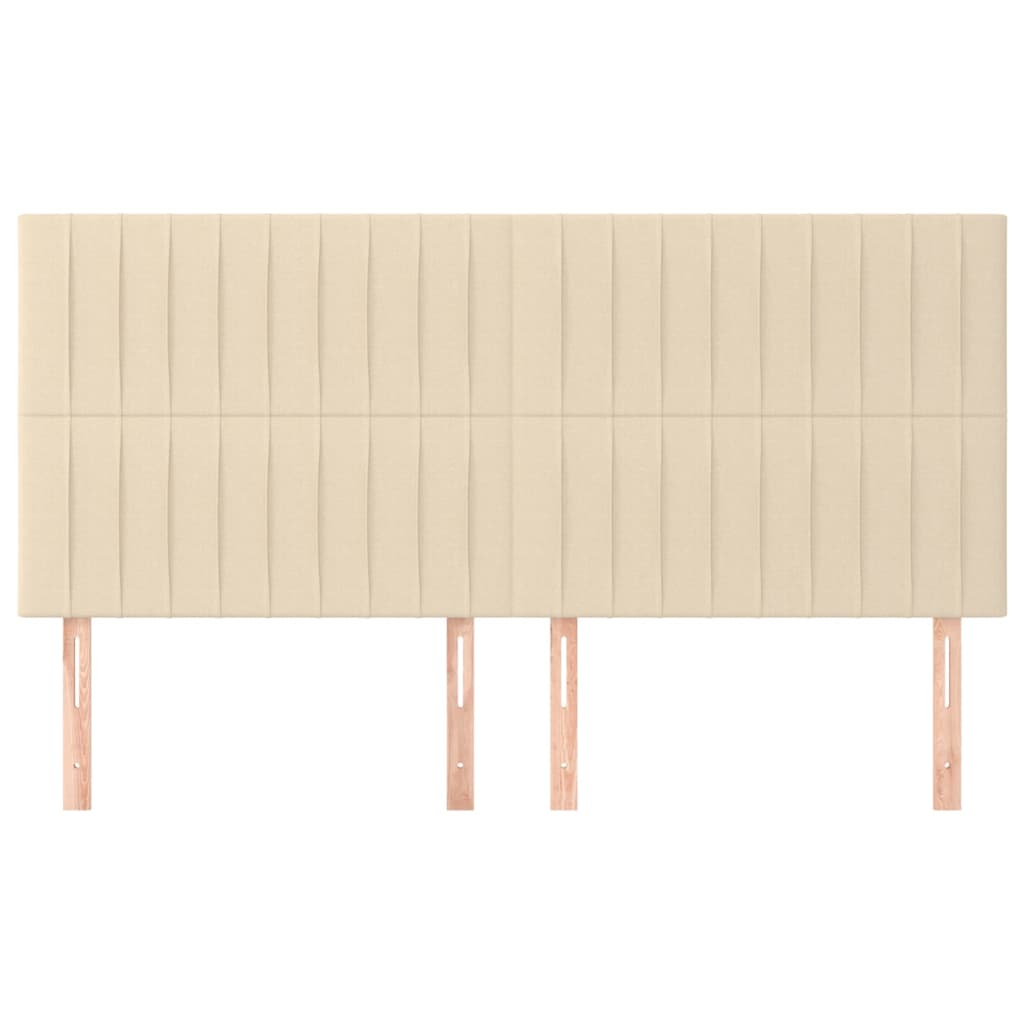 Hoofdbord crème 160x5x118/128 cm stof – afbeelding 3
