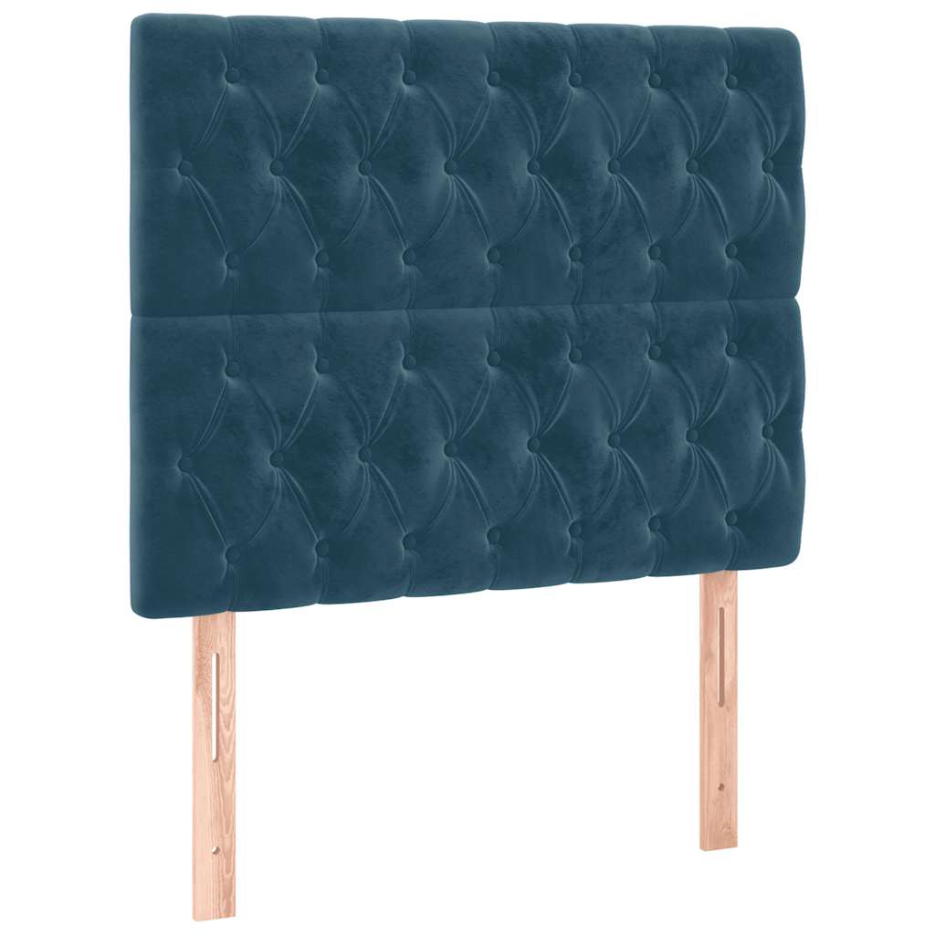 Hoofdbord donkerblauw 90x7x118/128 cm fluweel – afbeelding 2