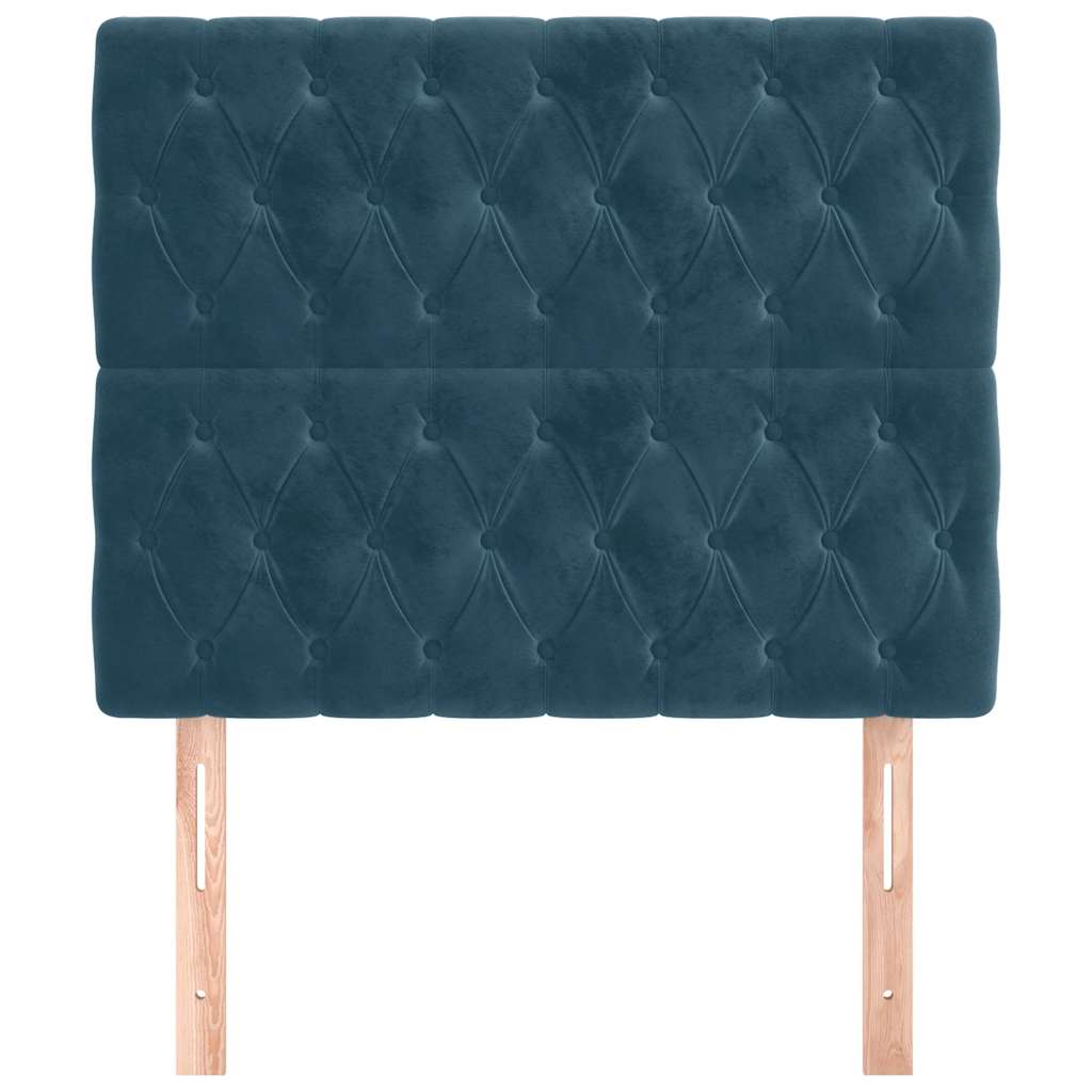 Hoofdbord donkerblauw 90x7x118/128 cm fluweel – afbeelding 3