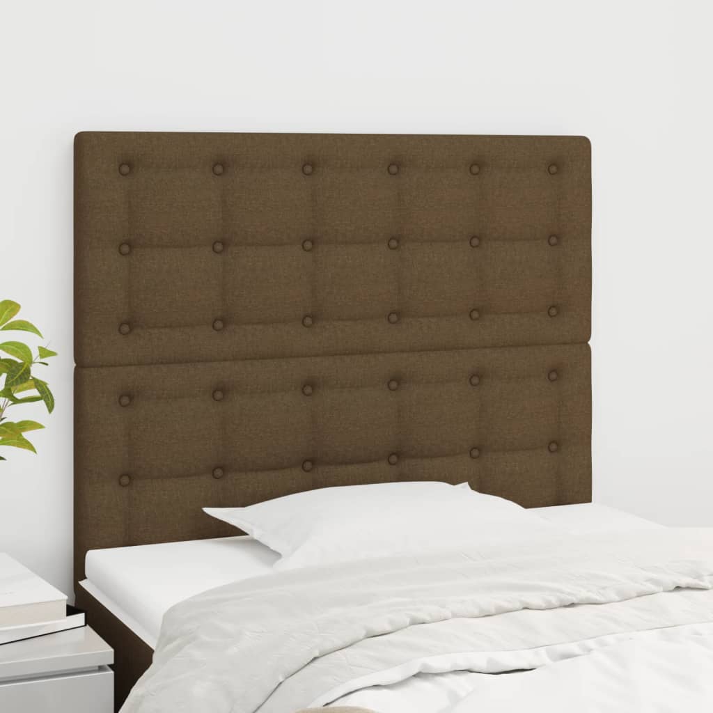 Hoofdbord donkerbruin 80x5x118/128 cm stof – afbeelding 1