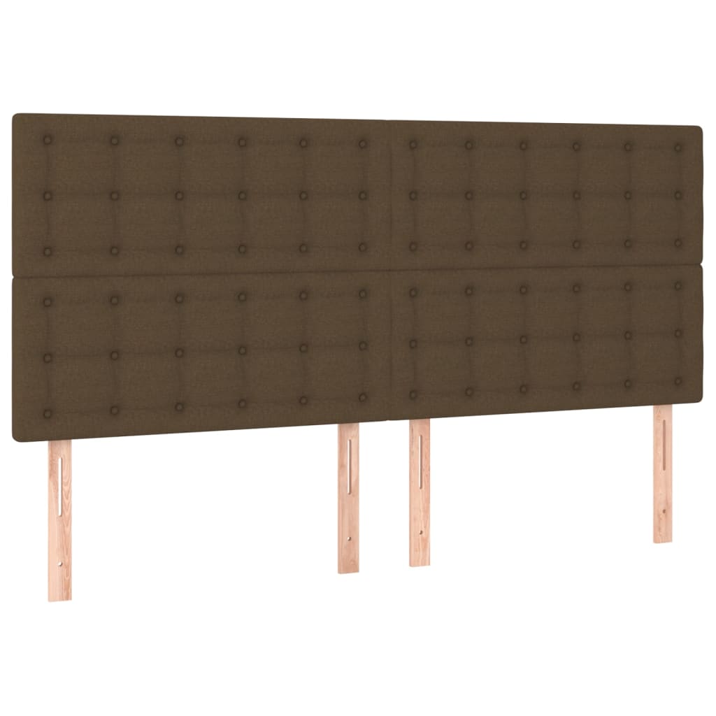 Hoofdbord donkerbruin 160x5x118/128 cm stof – afbeelding 1