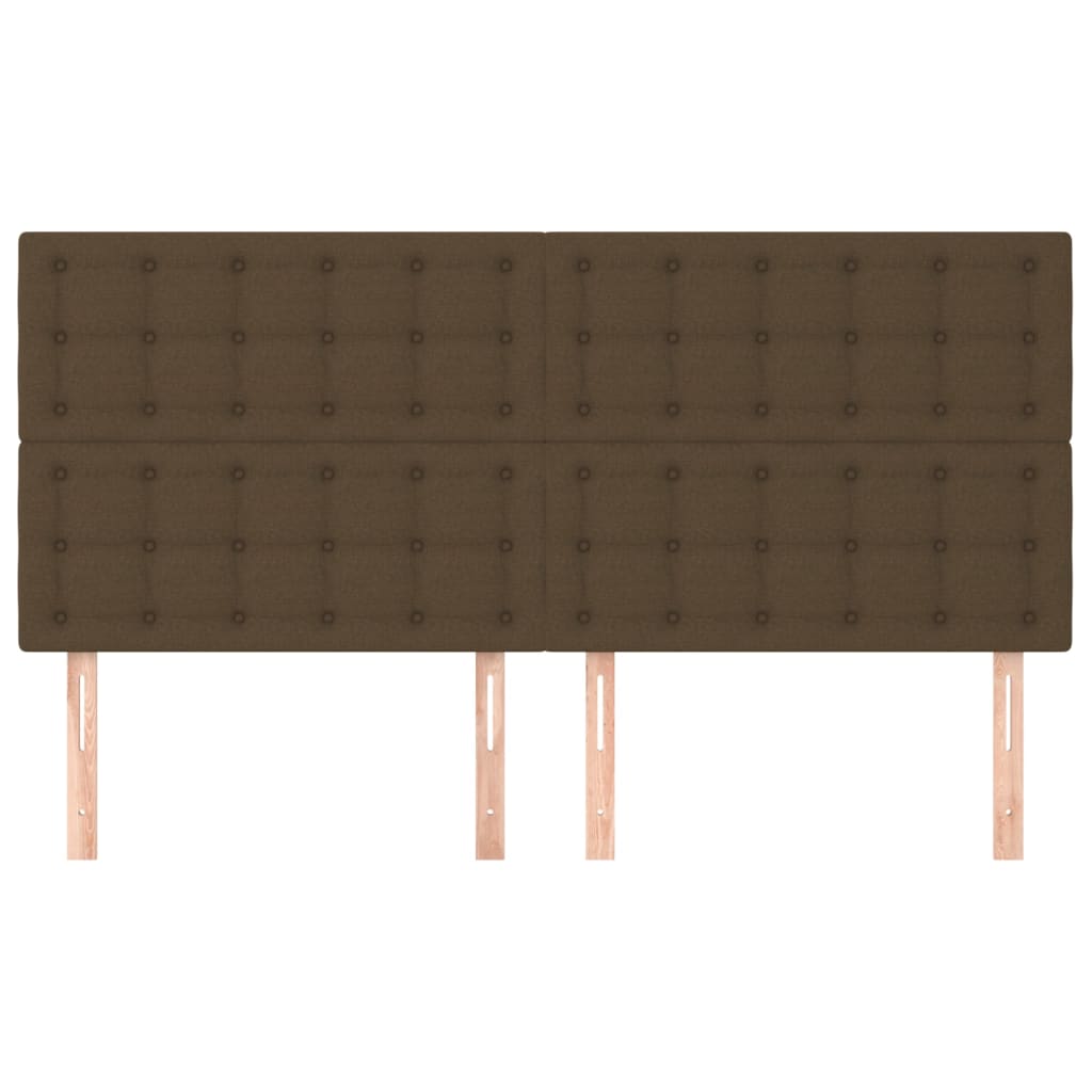 Hoofdbord donkerbruin 160x5x118/128 cm stof – afbeelding 3