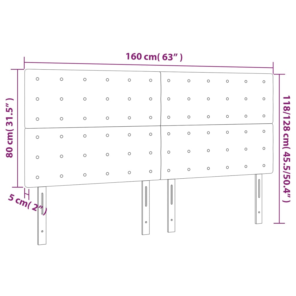 Hoofdbord donkerbruin 160x5x118/128 cm stof – afbeelding 8