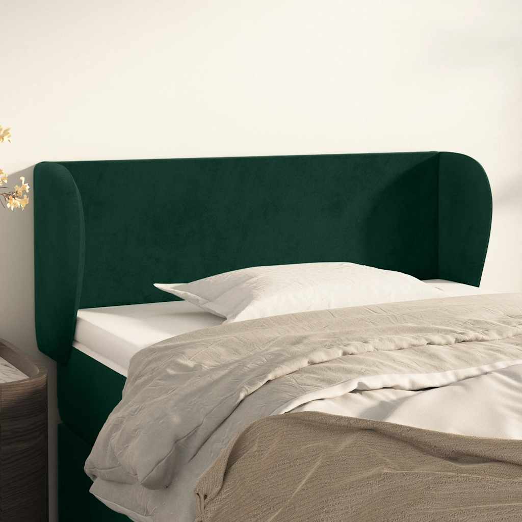 Hoofdbord met randen 83x23x78/88 cm fluweel donkergroen