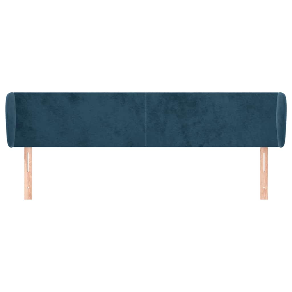 Hoofdbord met randen 183x23x78/88 cm fluweel donkerblauw – afbeelding 3