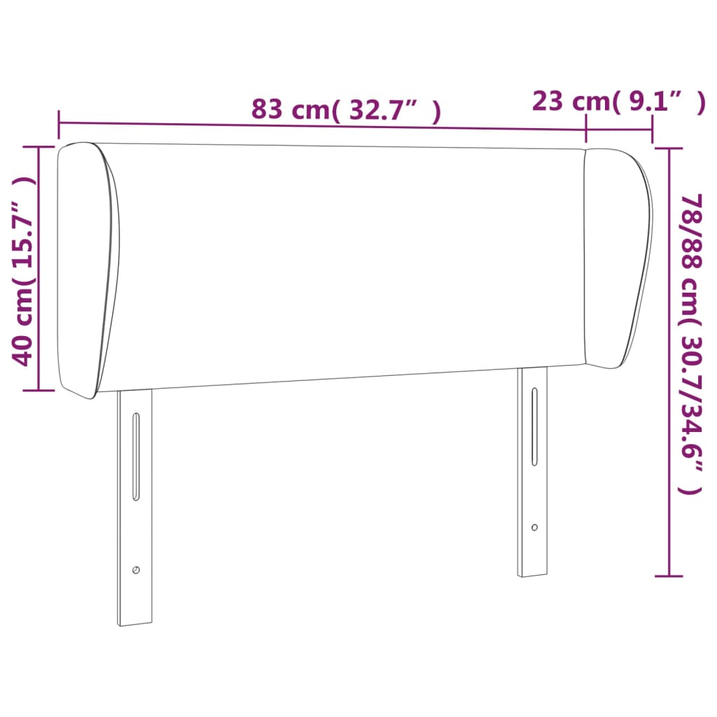 Hoofdbord met randen 83x23x78/88 cm kunstleer grijs – afbeelding 9