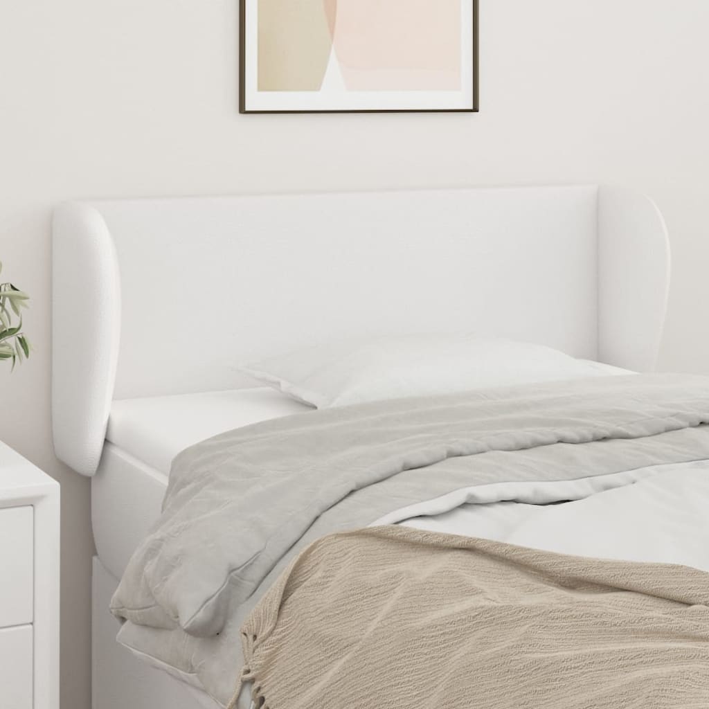 Hoofdbord met randen 103x23x78/88 cm kunstleer wit – afbeelding 1