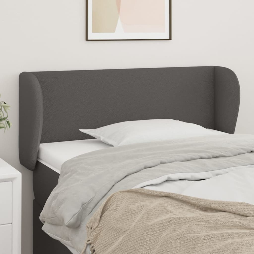Hoofdbord met randen 103x23x78/88 cm kunstleer grijs – afbeelding 1