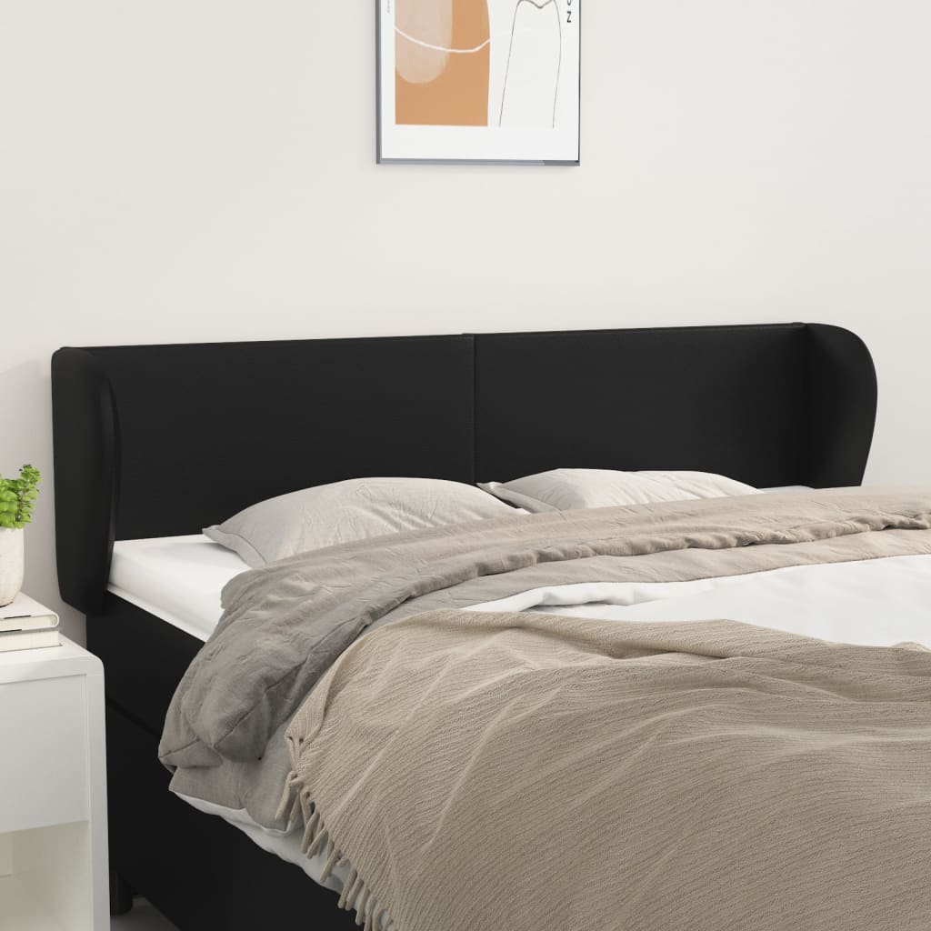 Hoofdbord met randen 147x23x78/88 cm kunstleer grijs