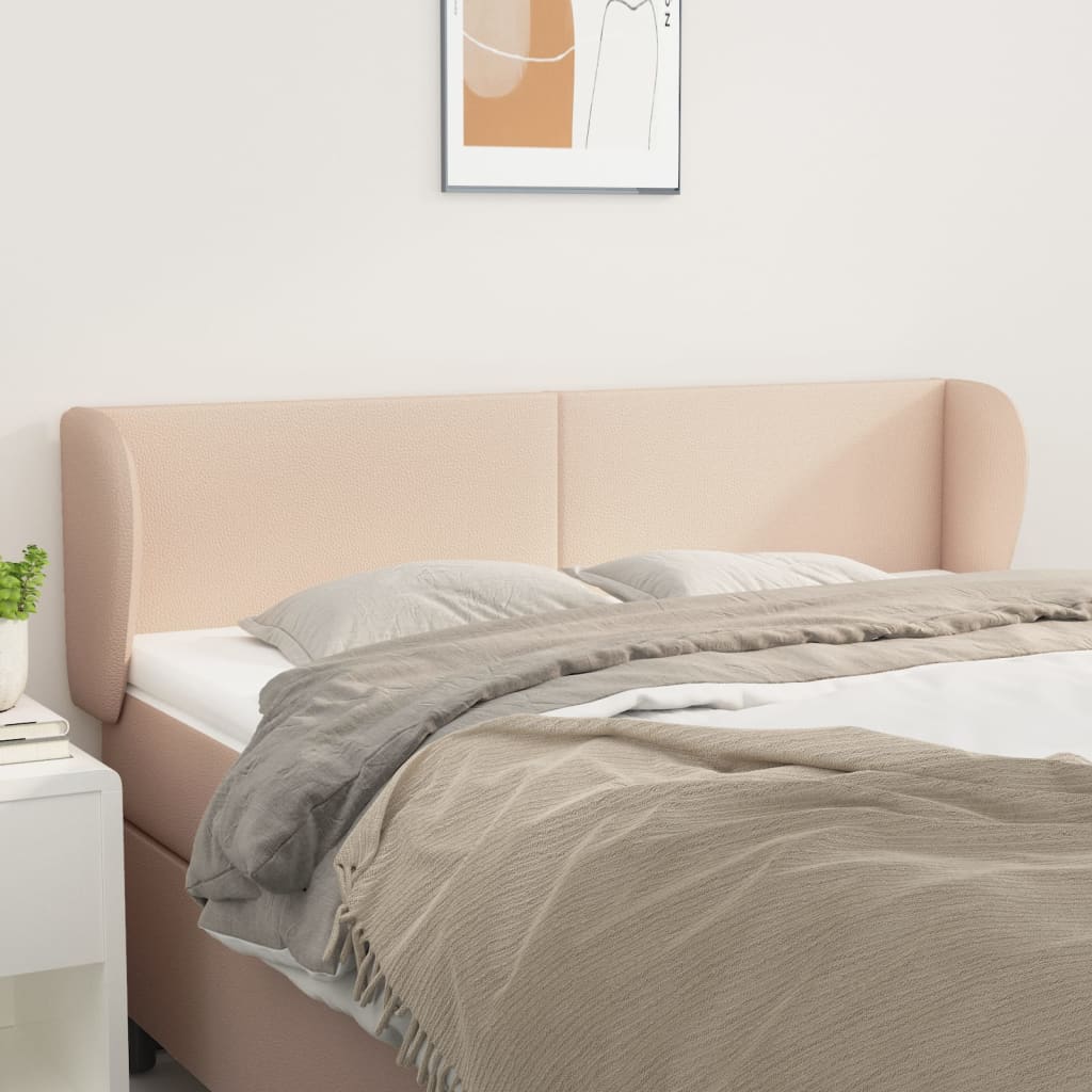 Hoofdbord met randen 147x23x78/88 cm kunstleer cappuccinokleur